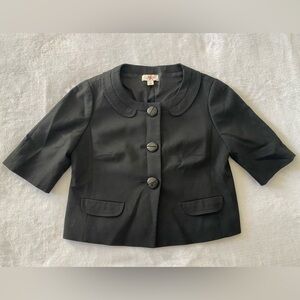 Ann Taylor Loft Black Blazer Short Round Neck Size 2